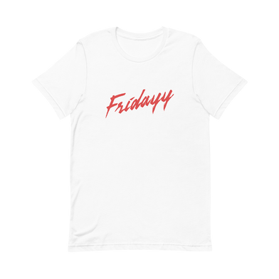 Fridayy: Fridayy Logo White SS Tee Front