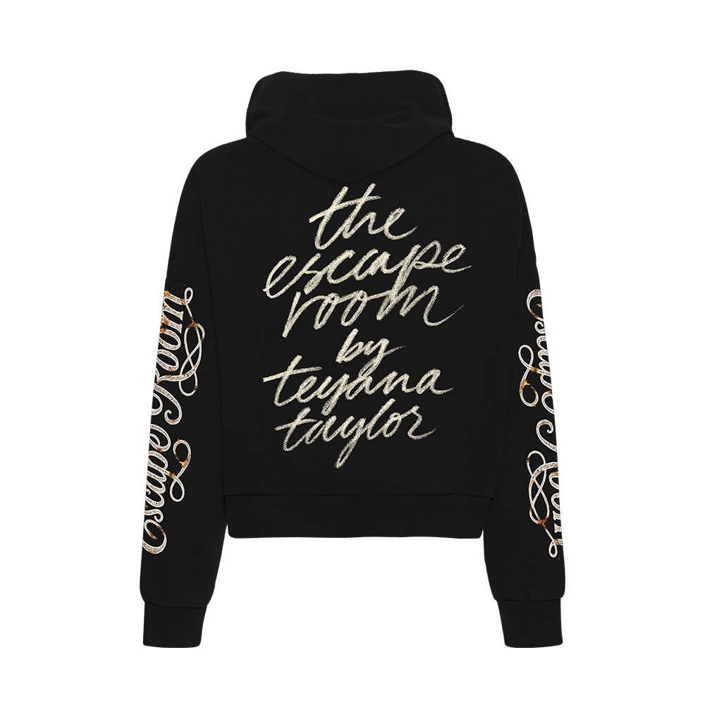 Script Zip Hoodie In Black Back