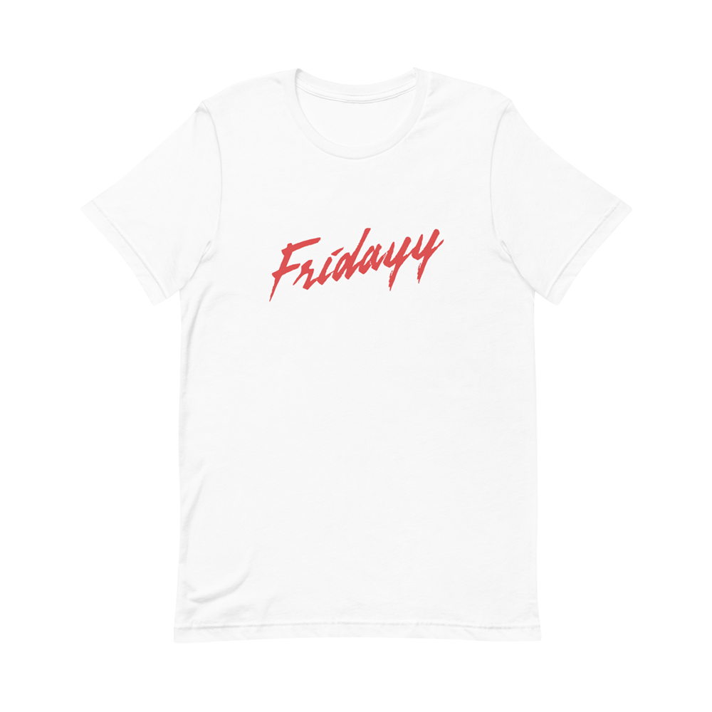 Fridayy: Fridayy Logo White SS Tee Front