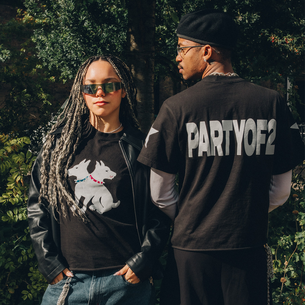 Partyof2 White T-Shirt