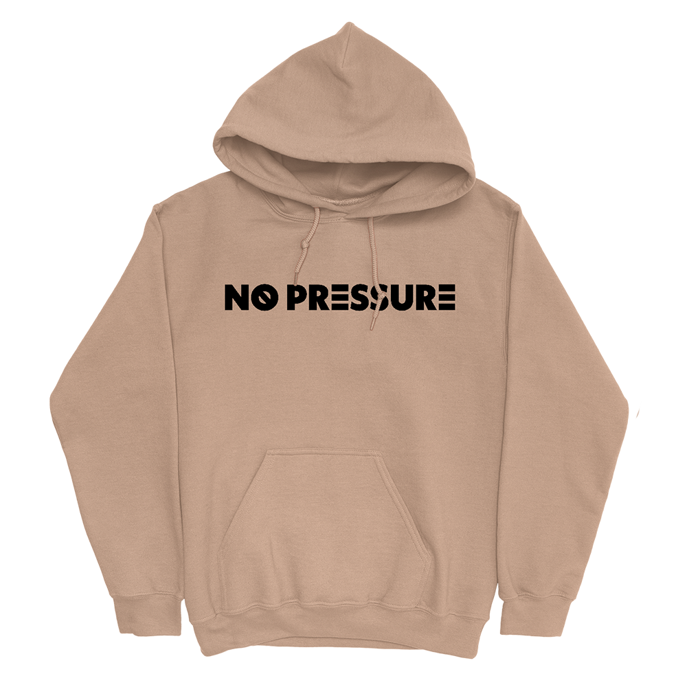 Logic: NO PRESSURE LIMITED EDITION TAN HOODIE FRONT