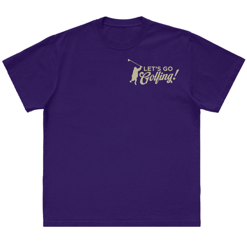 Let's Go Golfing T-Shirt - Purple Front
